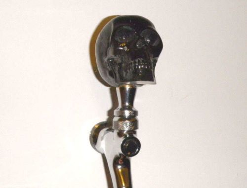New Custom Clear Black Skull Beer Tap Handle Keg Drink Knob 3/8&#034; Ferrule Thread
