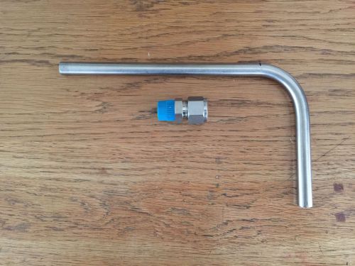 Stainless steel 316 tube, 9 x 5 inches, 3/8 mpt x 1/2&#034;  tubing fitting. for sale