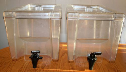 Lot of 2 rubbermaid commercial 3-gallon punch lemonade dispenser with lid for sale