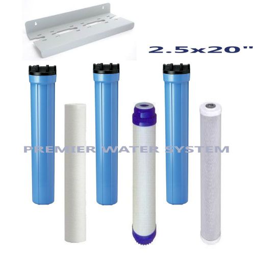 Triple  blue 2.5 x 20&#034; water filter system sediment/kdf55 gac/carbon block for sale