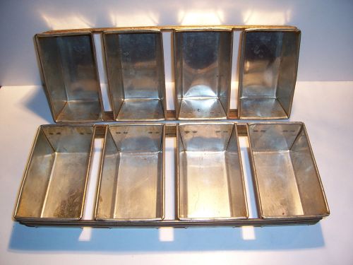 Bread Pans Vintage Two Sets of Four Strap Commercial Mini Pans