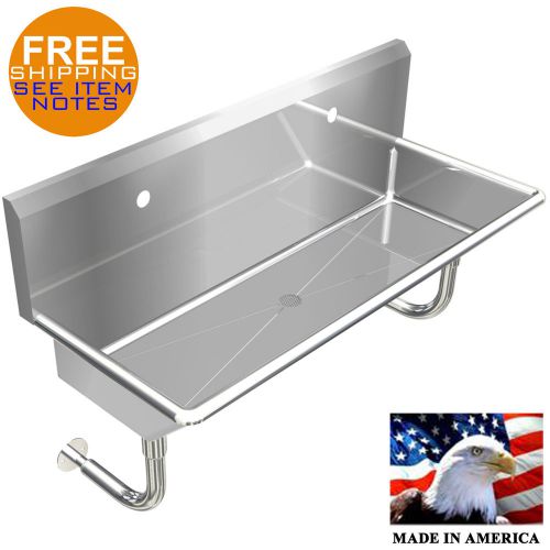 Industrial 2 users multistation hand sink 48&#034; stainless steel without faucet for sale