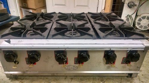 L&amp;j 6 burner s/s pot stove owst-019-6 countertop for sale