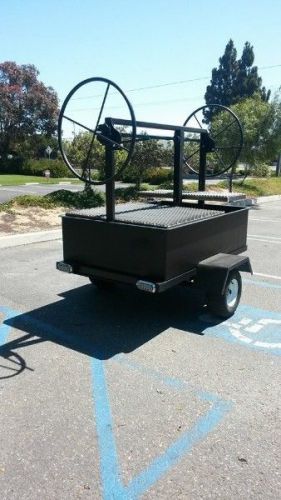 6 by 4 foot trailer santa maria bbq grill dual crank for sale