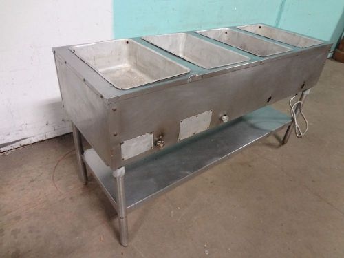 &#034; EAGLE &#034; H.D. COMMERCIAL S.S NATURAL GAS 4 HOT WELLS KITCHEN LINE SERVING TABLE