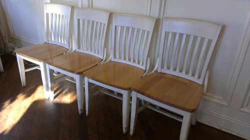 38 Used Commercial Grade Two-Tone Solid Oak School House Side Chairs