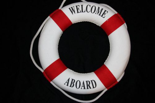 (2) Red, Life Ring, Life Preserver, Replica, Seafood Restaurant, Door decor