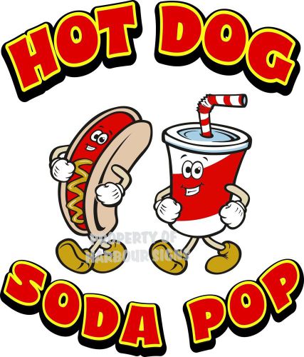 Hot Dog Soda Pop Decal 14&#034; Hotdogs Concession Food Truck Van Vinyl Sticker