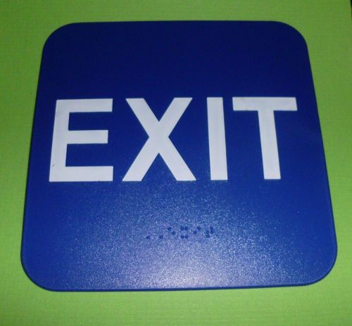 ADA EXIT SIGN BRAILLE BLUE PUBLIC ACCOMMODATION APPROVED