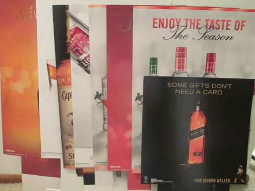 Liquor Cardboard Signs Set of Eight -Smirnoff Baileys Captain Morgan Crown Royal