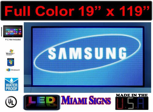 LED Sign Full Color Programmable Message LED Display Size 19&#034; x 119&#034; Outdoor LED