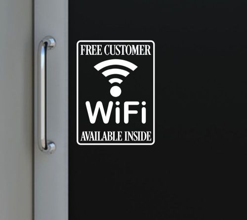 Free customer wifi available inside standard cut business sticker white vinyl for sale