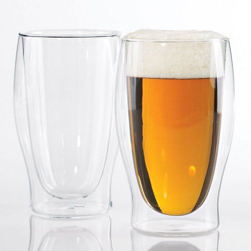 Wine Enthusiast Steady-Temp Double Wall Beer Glasses (Set of 2) - (7070402)