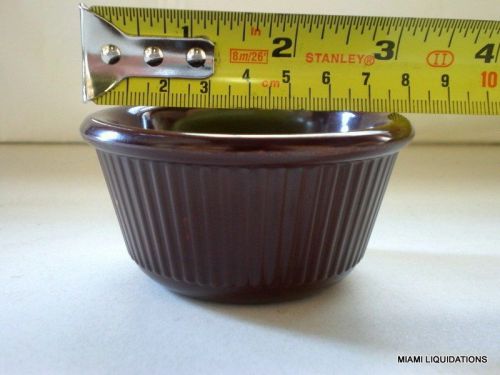 Lot of 48 3oz fluted ramekin carlisle 411-s282-69  melamine chocolate brown for sale