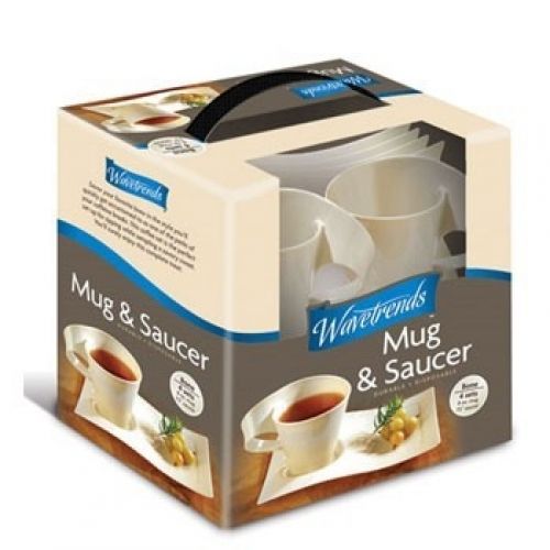 1321 Wavetrends 12 oz. Mug 9.5&#034; Saucer-96 pcs White