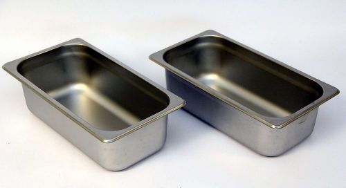 Lot of 2 Brand new Stainless steel steam table chafing dish insert Pan 1/3 size