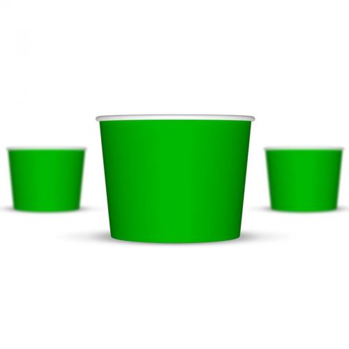 16 oz Green Paper Ice Cream Cups - 1,000 / Case