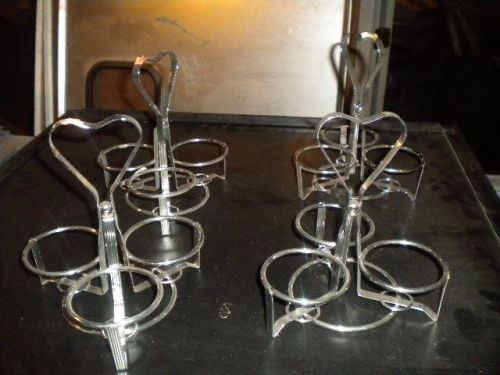 Lot of 4 chrome table-top sauce caddie - great for Indian restaurant - MUST SELL