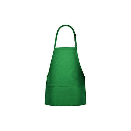 Bib apron kelly green 24&#034;lx28&#034;w poly cotton blend 3 pockets fame fabrics 18147 for sale