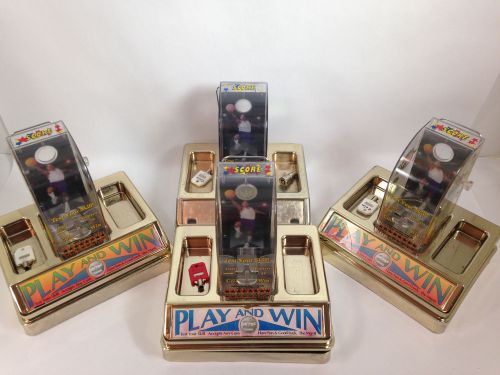 Lot/4 vending shoot to thrill basketball coin skill games 3 working/1parts only for sale