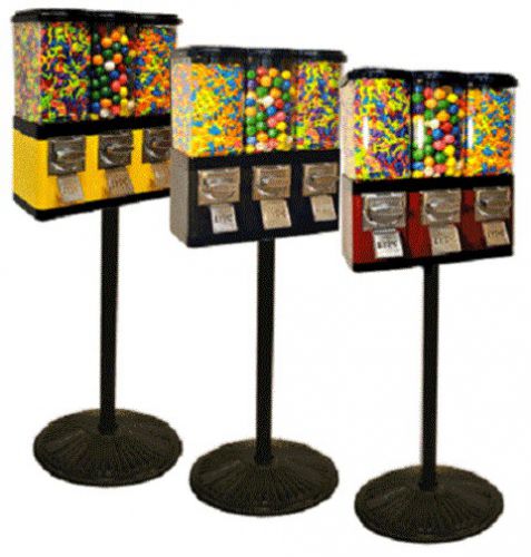 Triple head 2 candy &amp; 1 gumball machine home or business use. great christmas for sale