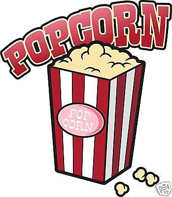 Popcorn Concession Vendor Sign Fast Food Decal 14&#034;