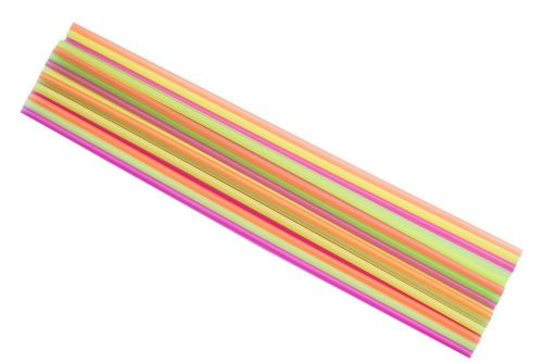 Straws Neon Assorted Colors Straight Cut Straws 20&#034; 50 ct