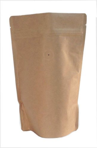 250g/8oz Kraft Paper Stand up Zipper Coffee Bags Pouches with Valve(pack of 600)