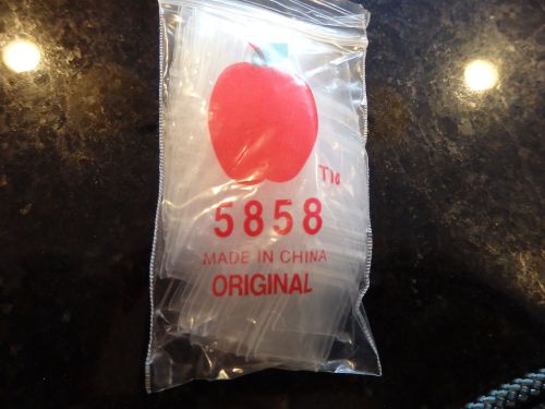 5858 Apple 100 Mini Ziplock Bag Bags Baggies Tiny Plastic Jewelry Coin Dime