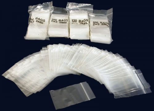 500 Ziploc Zipper Bags Plastic Baggie Ziplock 2&#034;X 3&#034;
