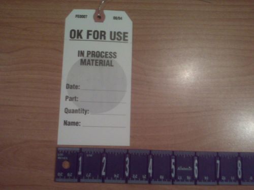 Qc tags &#034;ok for use&#034; - lot of 40-pre-wired-white card stock-good condition for sale