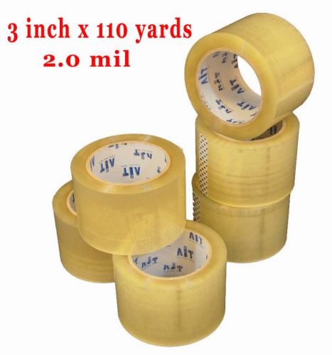 108 Roll 3&#034; 2.0mil Full 110yd (330ft/100m) Clear AIT Carton Sealing Packing Tape