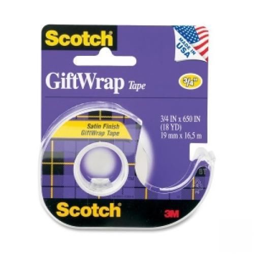 Scotch GiftWrap Transparent Tape - 0.75  Width x 650  Length - Dispenser Include
