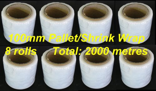 100mm pallet / shrink wrap x 2000 metres (8 rolls) for sale