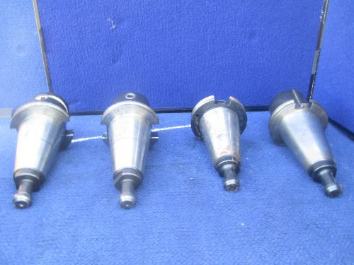 #t42 lot of 4 cat 50 collect chuck cnc flange tool holder for sale