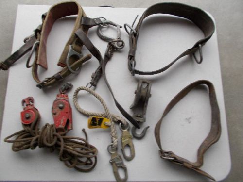 Lot of 3 vintage lineman safety belts for sale