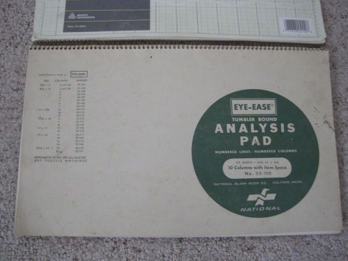 2 National Brand Analysis Pads, 10 Columns, Green Accounting Paper, 14 x 8.5 ...