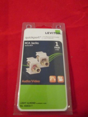 Leviton rca jacks red black video music audio lt almond 40830-t quickport for sale