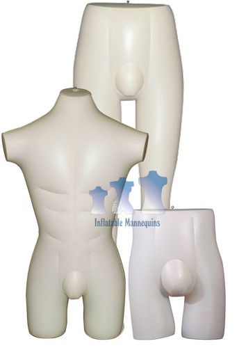 Inflatable Mannequin - Male Brief, Short, Swimsuit Collection, Ivory