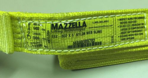 Mazzella ee2-802  6&#039; web sling choker: 5,000# vertical: 6,400# basket: 12,800# for sale