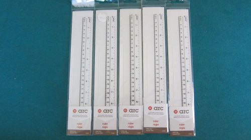 5 Packs of M by Staples™ Arc System Durable Poly Ruler, Letter Size