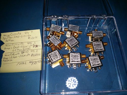 ASSORTED SPLITTERS &amp; AMPLIFIERS  MINI-CIRCUITS (LOT OF 9)