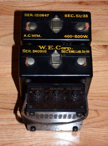 Lot of 3 Vintage Westinghouse Voltmeter / Ammeter / Wattmeter