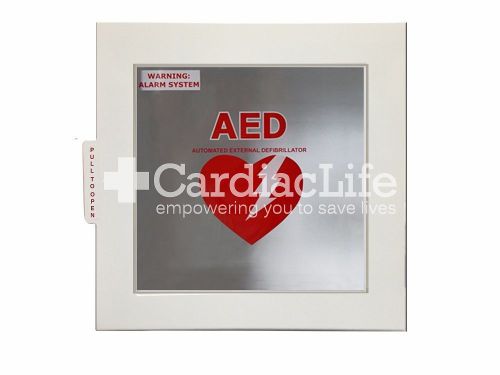Universal alarmed aed cabinet by cardiac life for sale