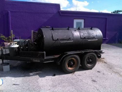 Bbq grill, smoker, cooker on duel axle trailer for sale