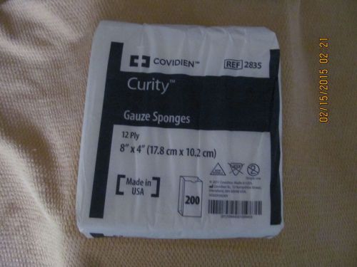 Covidien kendall curity 8&#034;x4&#034; gauze sponges 12 ply!!! new 200pc!!! prepper!!! for sale