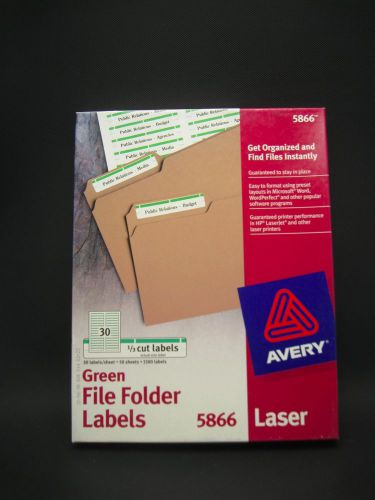 Avery 5866 file folder labels Green USED