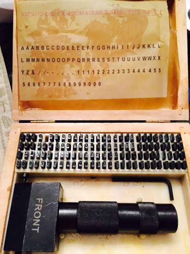 112pc STEEL STAMP SET KIT - HOLDER WILL HOLD 12 STAMPS 3/32&#034; #604141