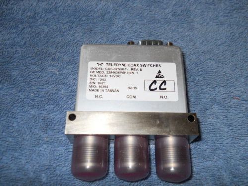 Teledyne ccs-32n50 coaxial switch- 15 vdc, n-type connectors, spdt, dc-12 ghz for sale