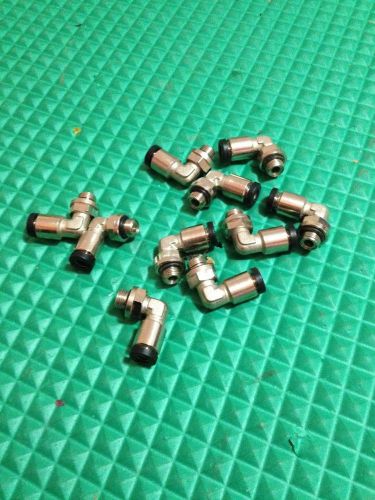 Ten metal ninety degree quick release air fittings for sale